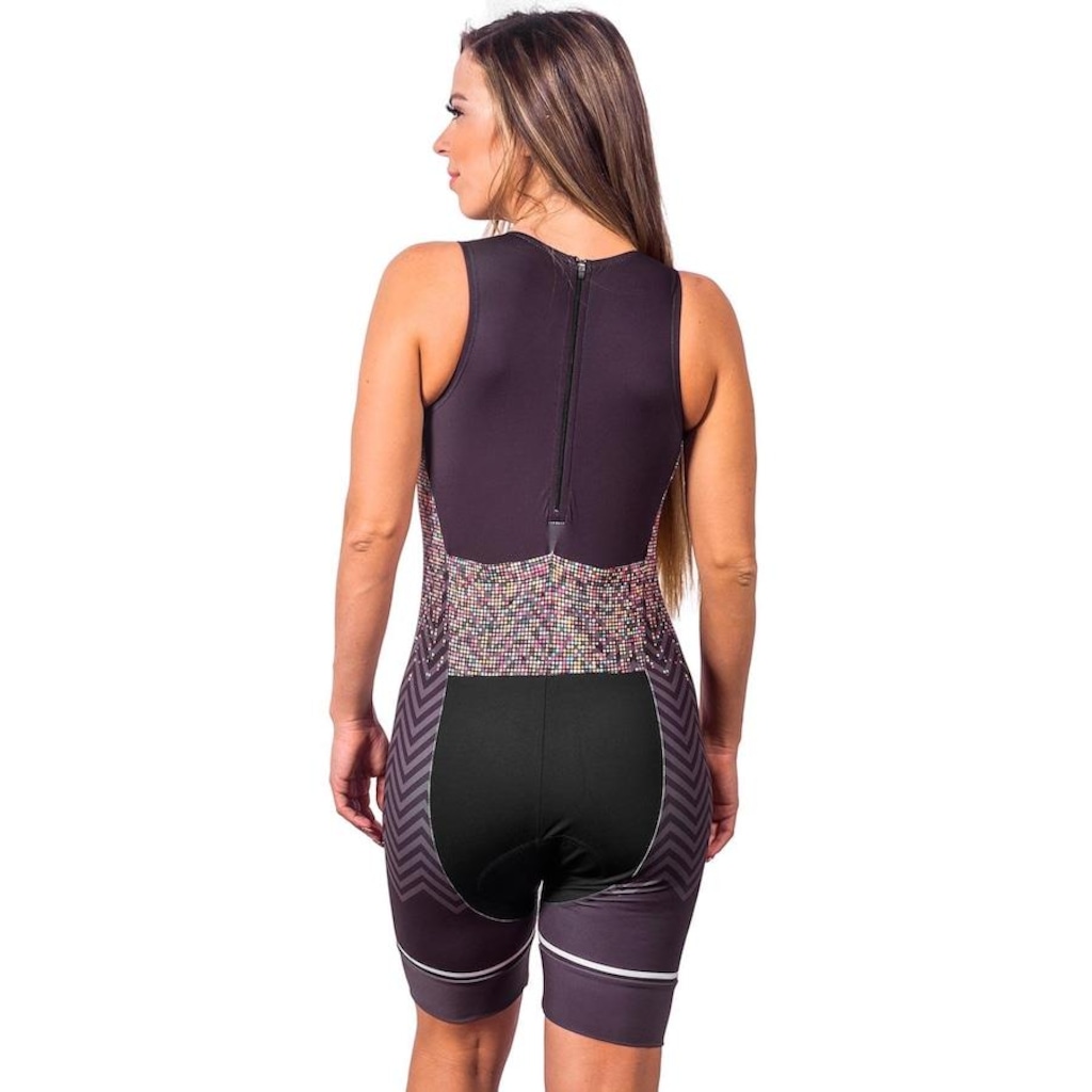 Imagem 2 do produto Macaquinho Kauna sem Mangas Triathlon Elite Pixel Proteção UV50+ - Feminino