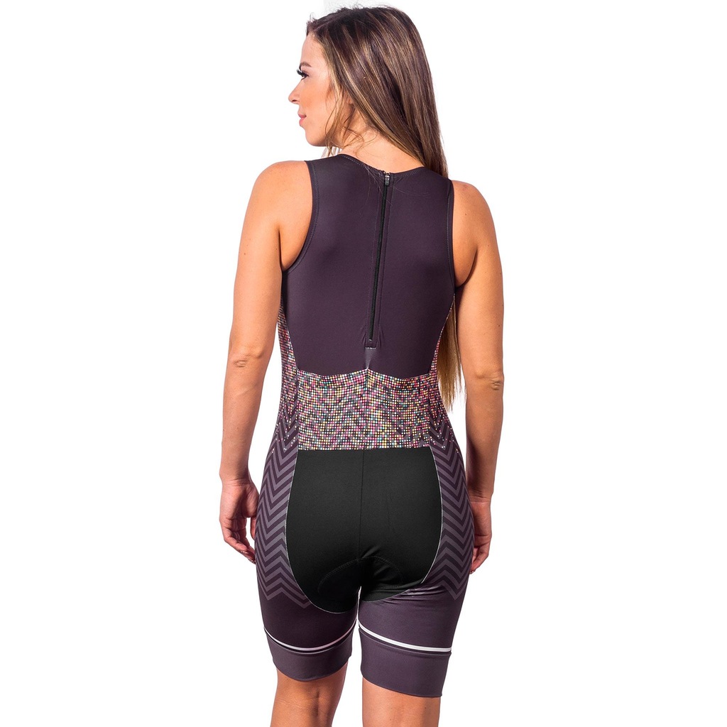 Imagem 3 do produto Macaquinho Kauna sem Mangas Triathlon Elite Pixel Proteção UV50+ - Feminino