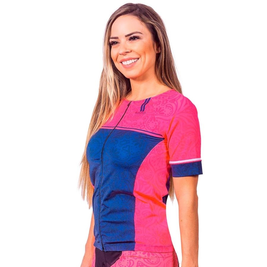 Imagem 2 do produto Camisa Kauna com Mangas Triathlon Elite Flower UV50+ - Feminina