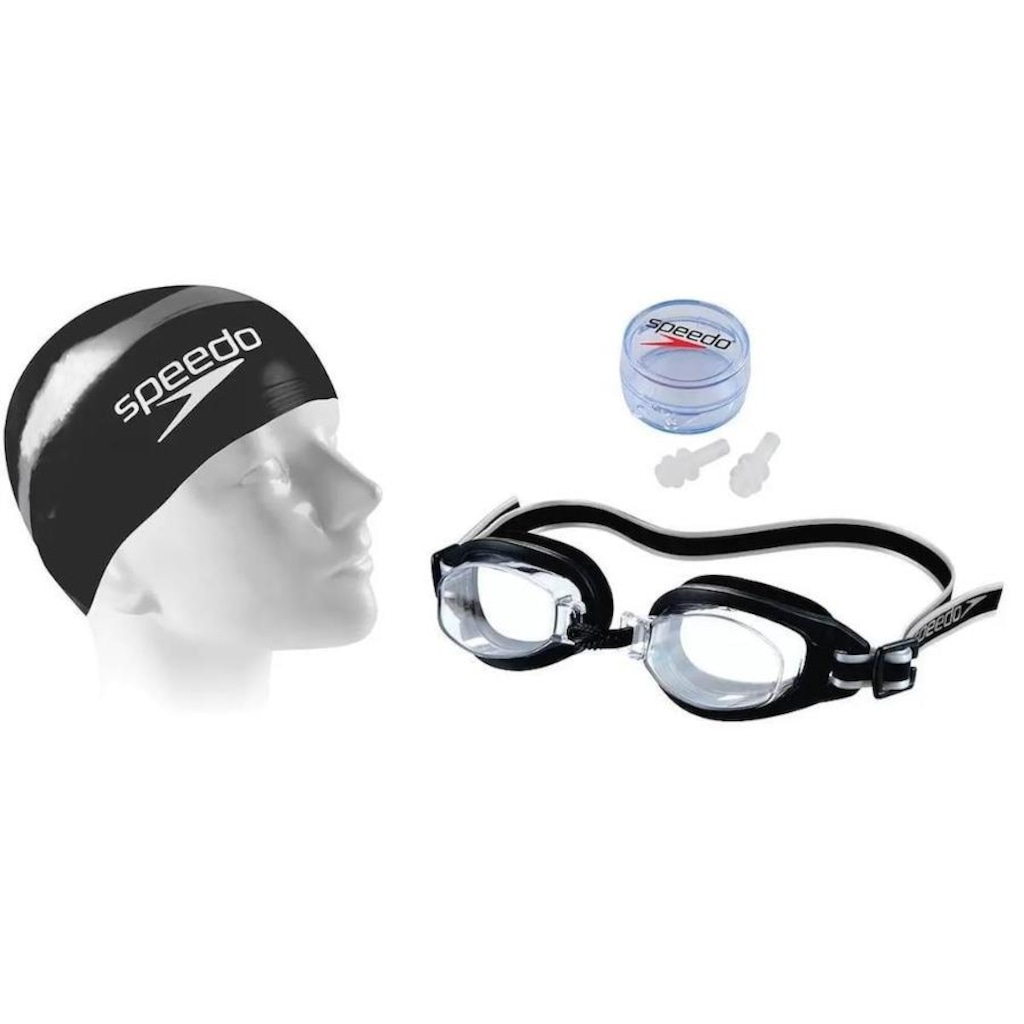 Imagem 3 do produto Kit Natação SLC Speedo Touca Óculos e Protetor Swim Starters - Adulto