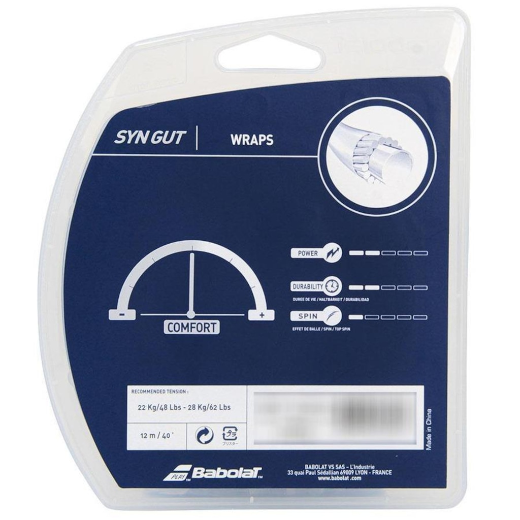 Imagem 3 do produto Corda Babolat Synthetic Gut Universal 17L 1.25mm - Set Individual - Pack com 03 Unidades