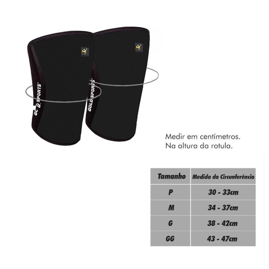 Imagem 3 do produto Joelheira Gold Sports Cross Training Pro em Neoprene 7 mm - 2 unidades