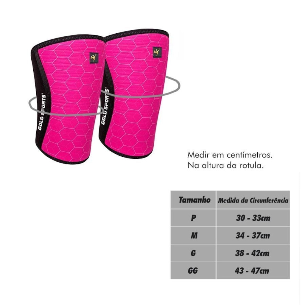 Imagem 3 do produto Joelheira Gold Sports Cross Training Pro em Neoprene 7 mm - 2 unidades