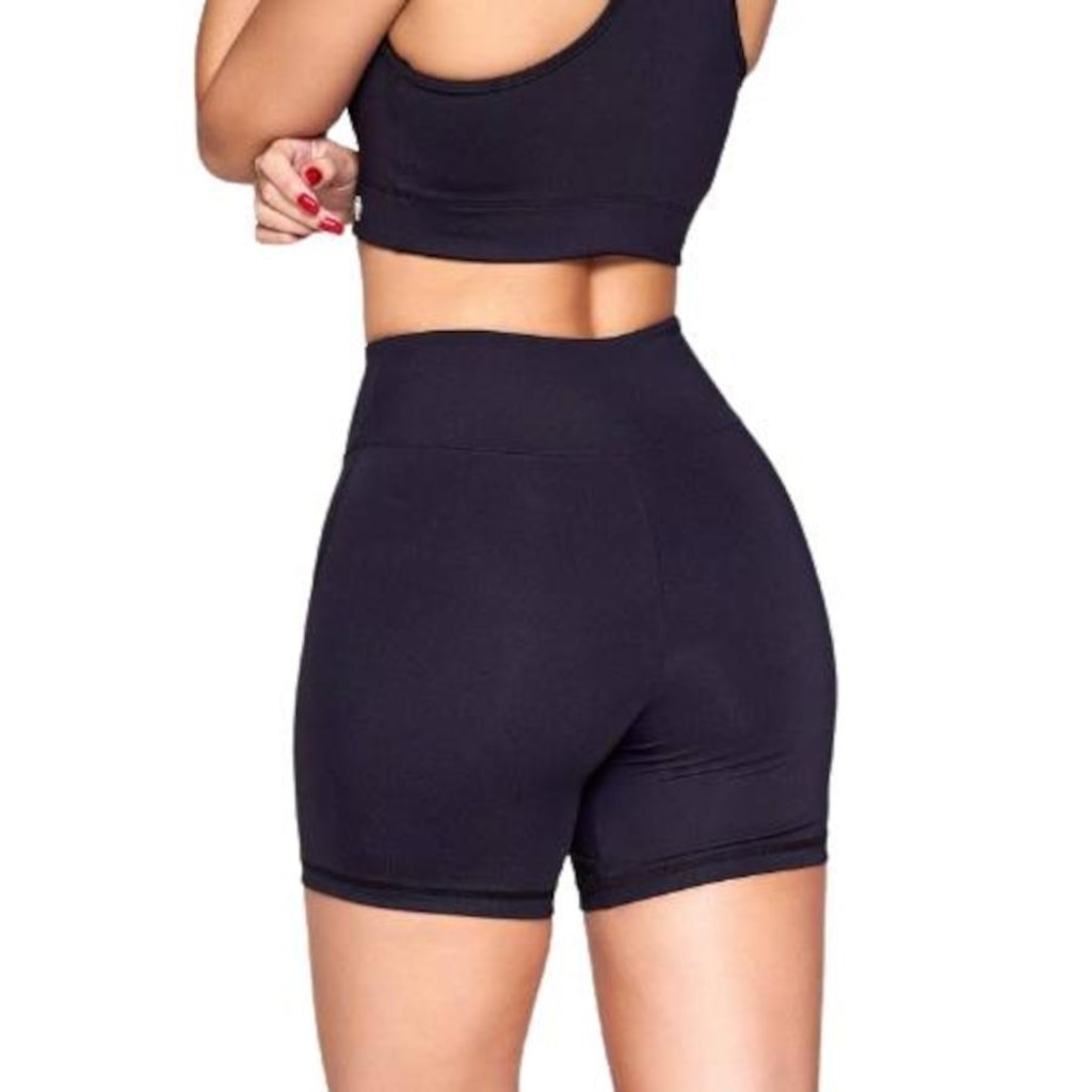 Imagem 4 do produto Kit 02 Shorts Belmento Suplex Legging Academia Cós Alto - Feminino