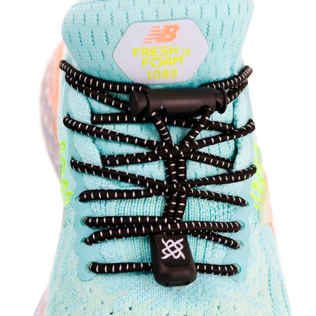 Imagem 2 do produto Cadarço Elástico HUPI LACES Corrida Colorido - Kit 04 Pares
