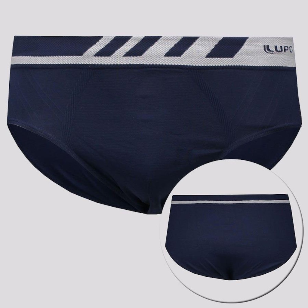 Imagem 2 do produto Kit de Cuecas Slip Lupo Microfibra Sem Costuracom 3 Unidades - Adulto