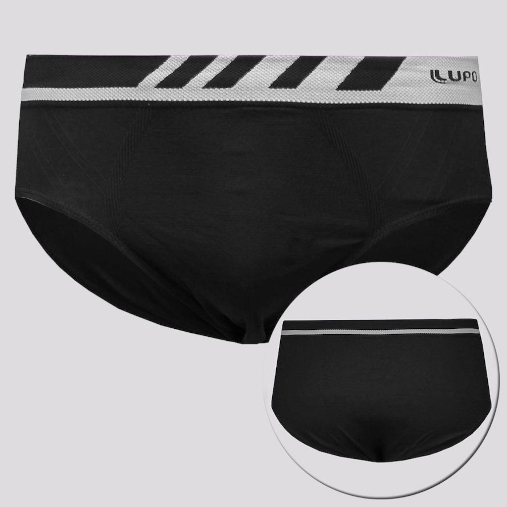 Imagem 2 do produto Kit de Cuecas Slip Lupo Microfibra com 3 Unidades - Adulto