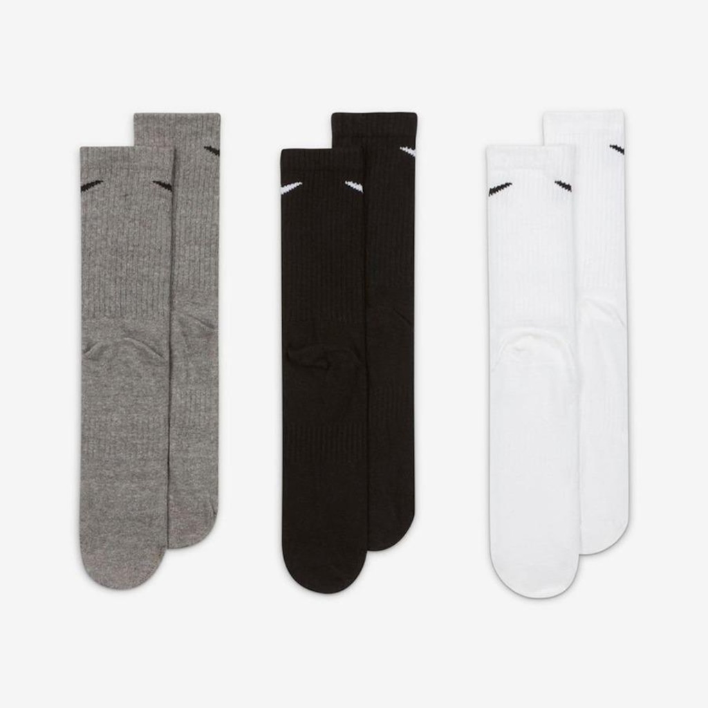 Imagem 5 do produto Kit de Meias Cano Alto Nike Everyday Lightweight - Adulto - 3 Pares
