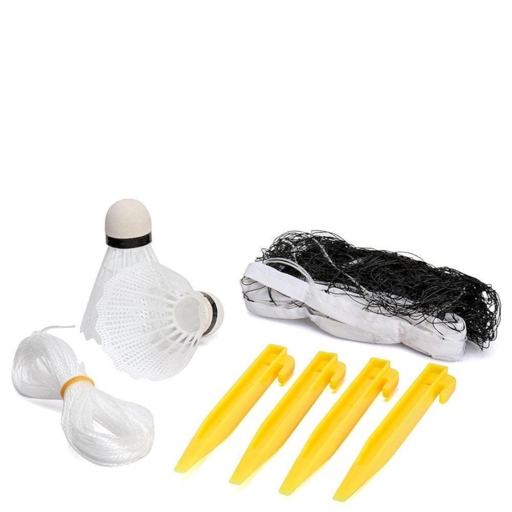 Imagem 2 do produto Kit Badminton Hyper Lazer Completo com 04 Raquetes 02 Petecas Rede e Postes