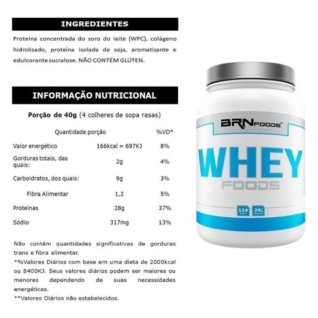 Imagem 2 do produto Kit 2x Whey Foods Morango + Chocolate 900g + BCAA Fit 100g + Premium Creatina 100g + Coqueteleira