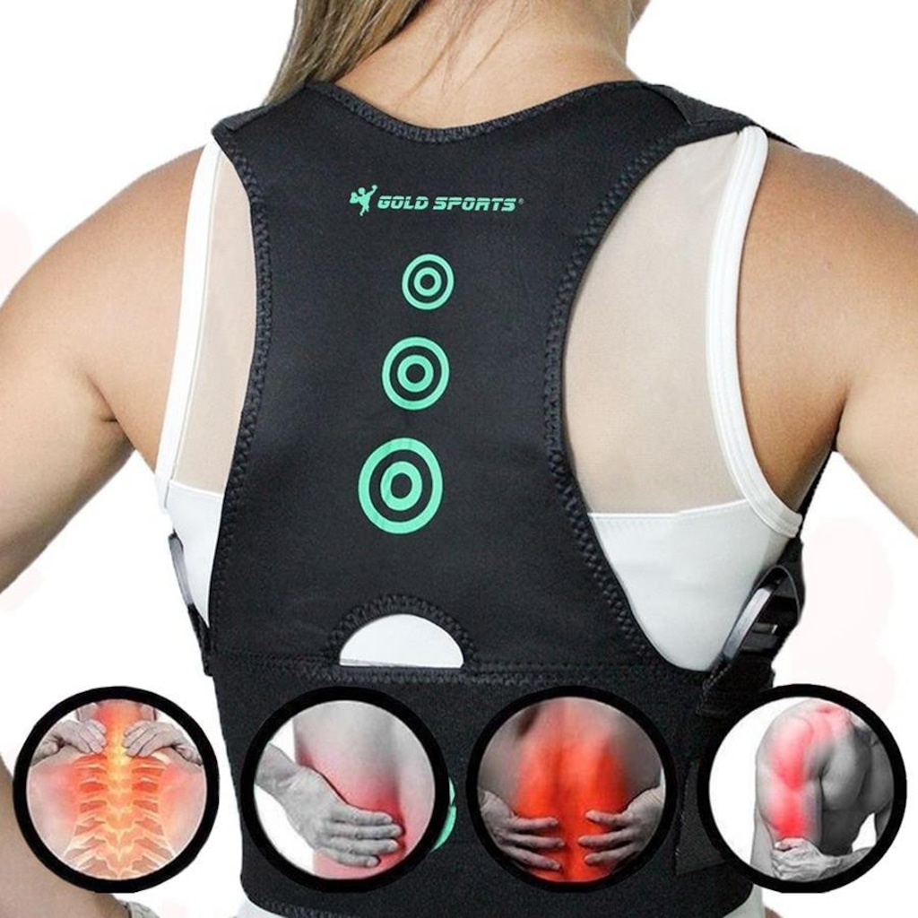 Imagem 2 do produto Corretor Postural Gold Sports Lombar Ortopédico Ajustável - Unissex
