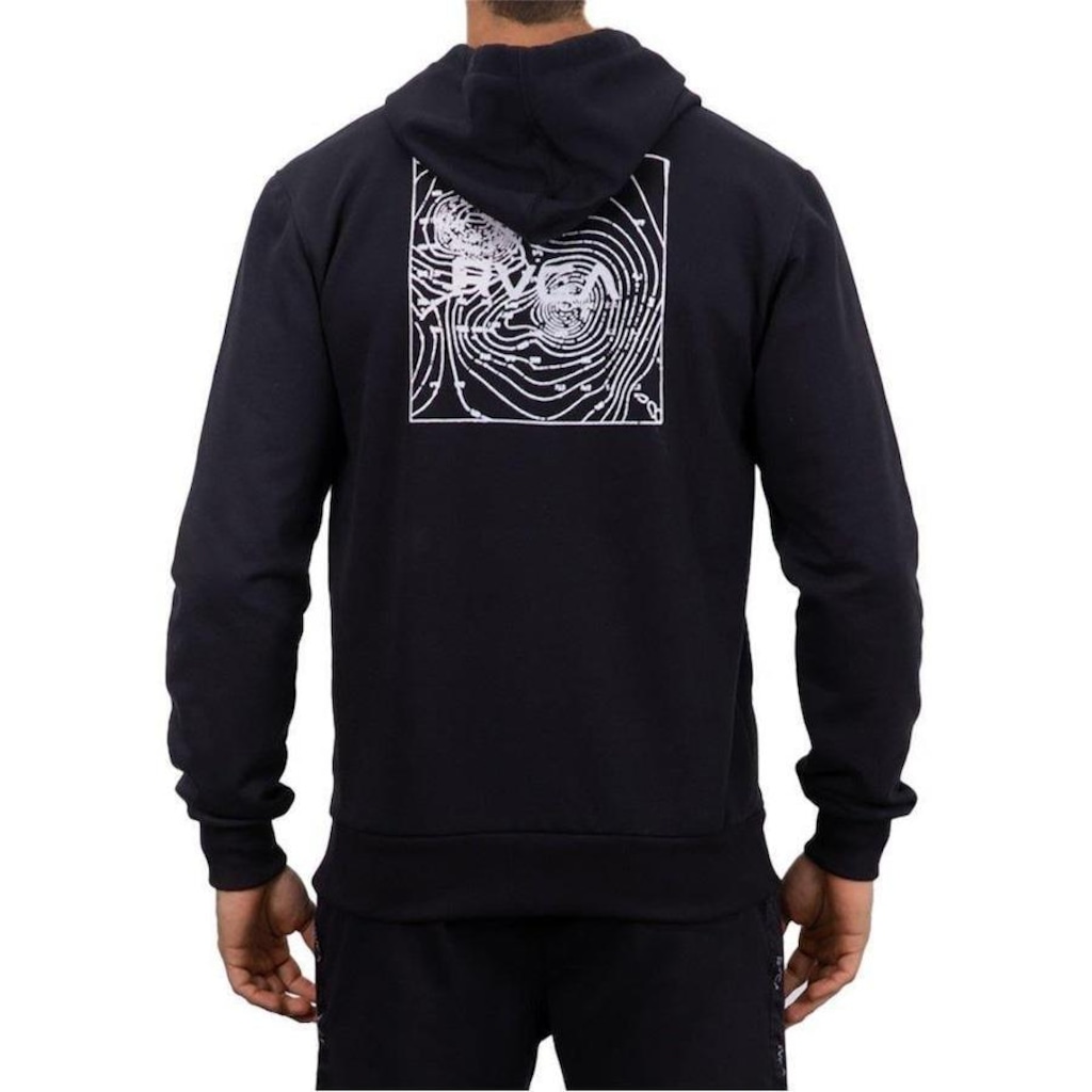 Imagem 2 do produto Blusão de Moletom com Capuz RVCA Canguru Topographic Oversize - Masculino