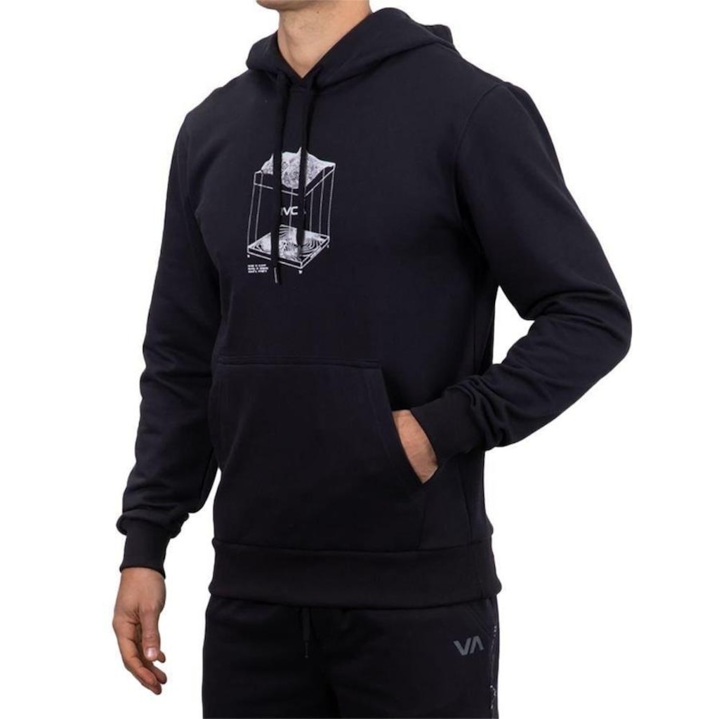 Imagem 3 do produto Blusão de Moletom com Capuz RVCA Canguru Topographic Oversize - Masculino