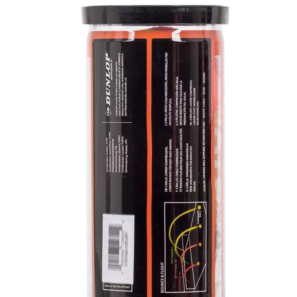 Imagem 4 do produto Bola de Tênis e Beach Tennis Dunlop Stage 2 - Pack com 3 Tubos