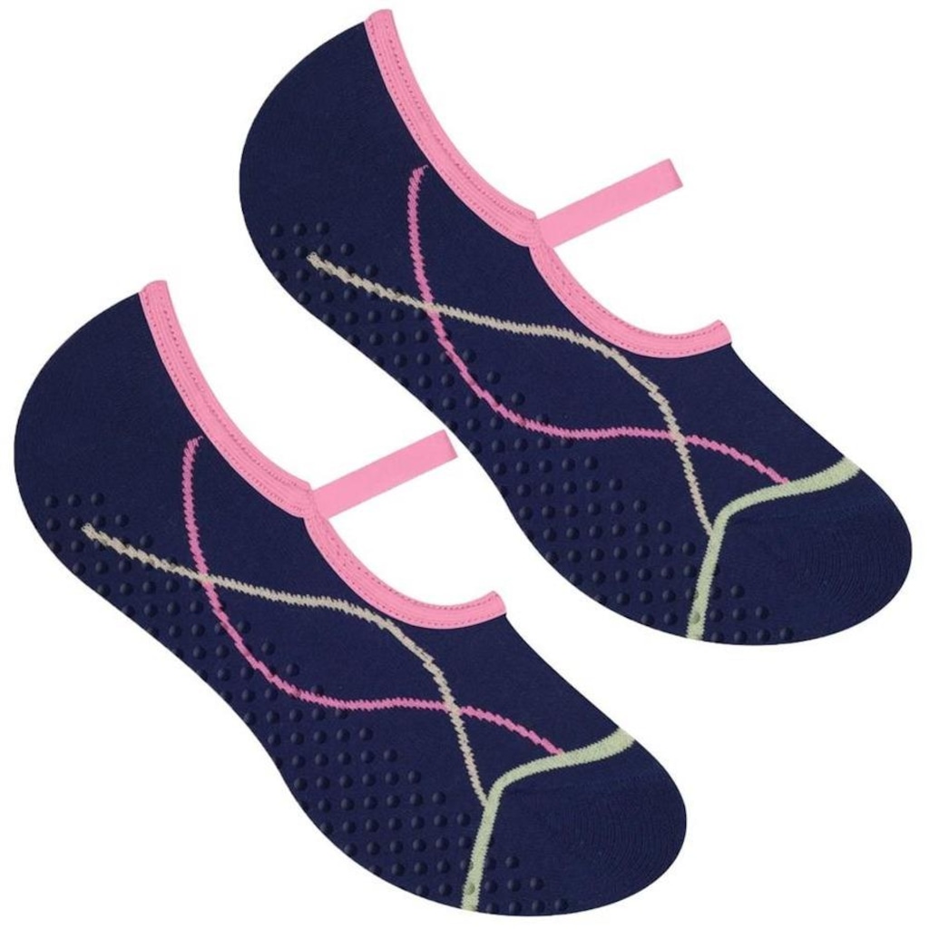 Imagem 2 do produto Kit de Meias Selene Sapatilha Antiderrapante - 3 Pares - Feminino