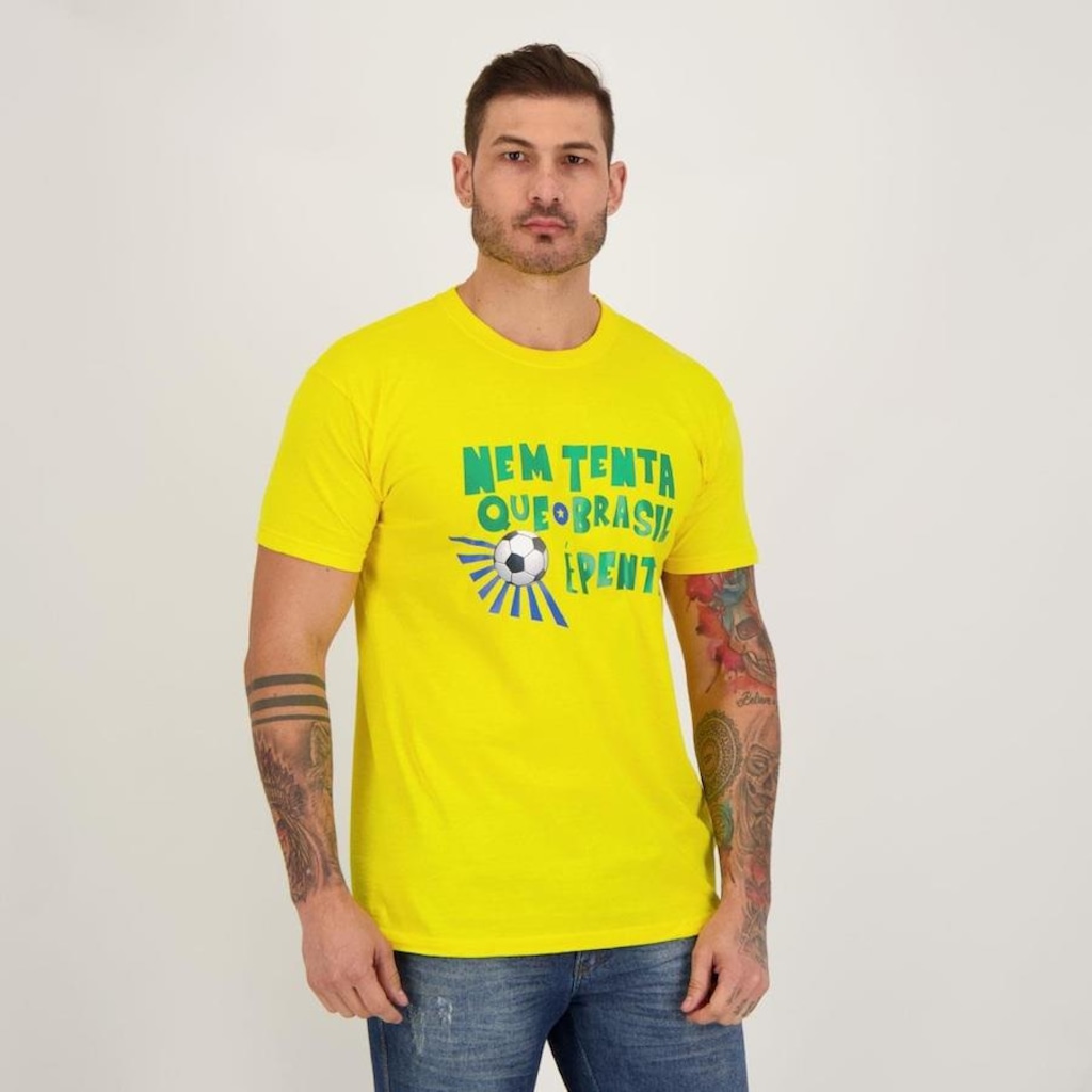 Imagem 2 do produto Camiseta Futfanatics Brasil é Penta - Masculina