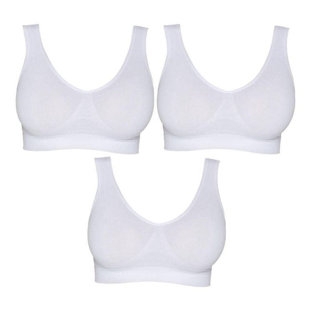 Imagem 2 do produto Top Fitness Hanes Alças Largas sem Costura 5762 - Feminino - 3 Unidades