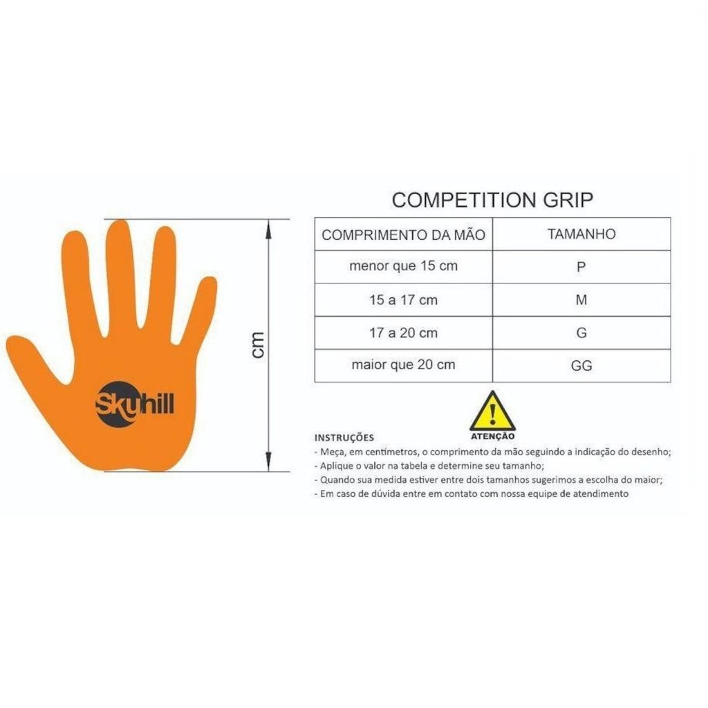 Imagem 3 do produto Luvas Palmar Hand Grip Skyhill Competition + Munhequeira Elástica Defend - Adulto