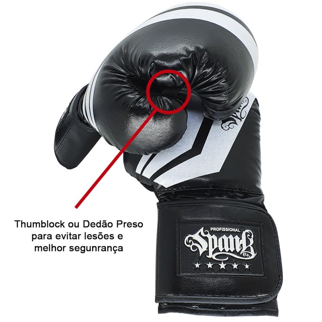 Imagem 5 do produto Kit de Treino de Boxe CONFY Spank:1 Par de Luvas + 1 Par de Bandagem Atadura Elástica + 1 Protetor Bucal Superior -