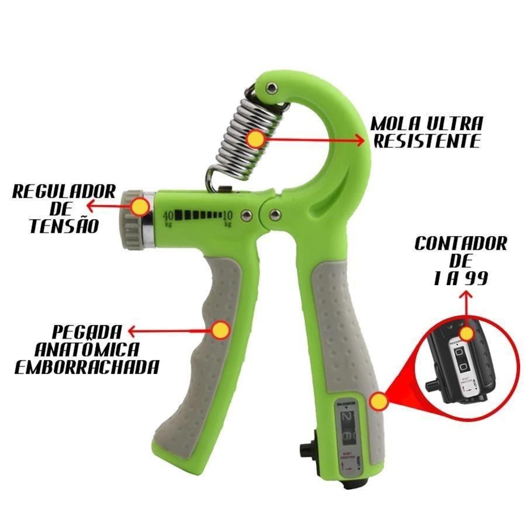 Imagem 2 do produto Hand Grip Gold Sports Super Power com Carga Regulavél e Contador - 6mm