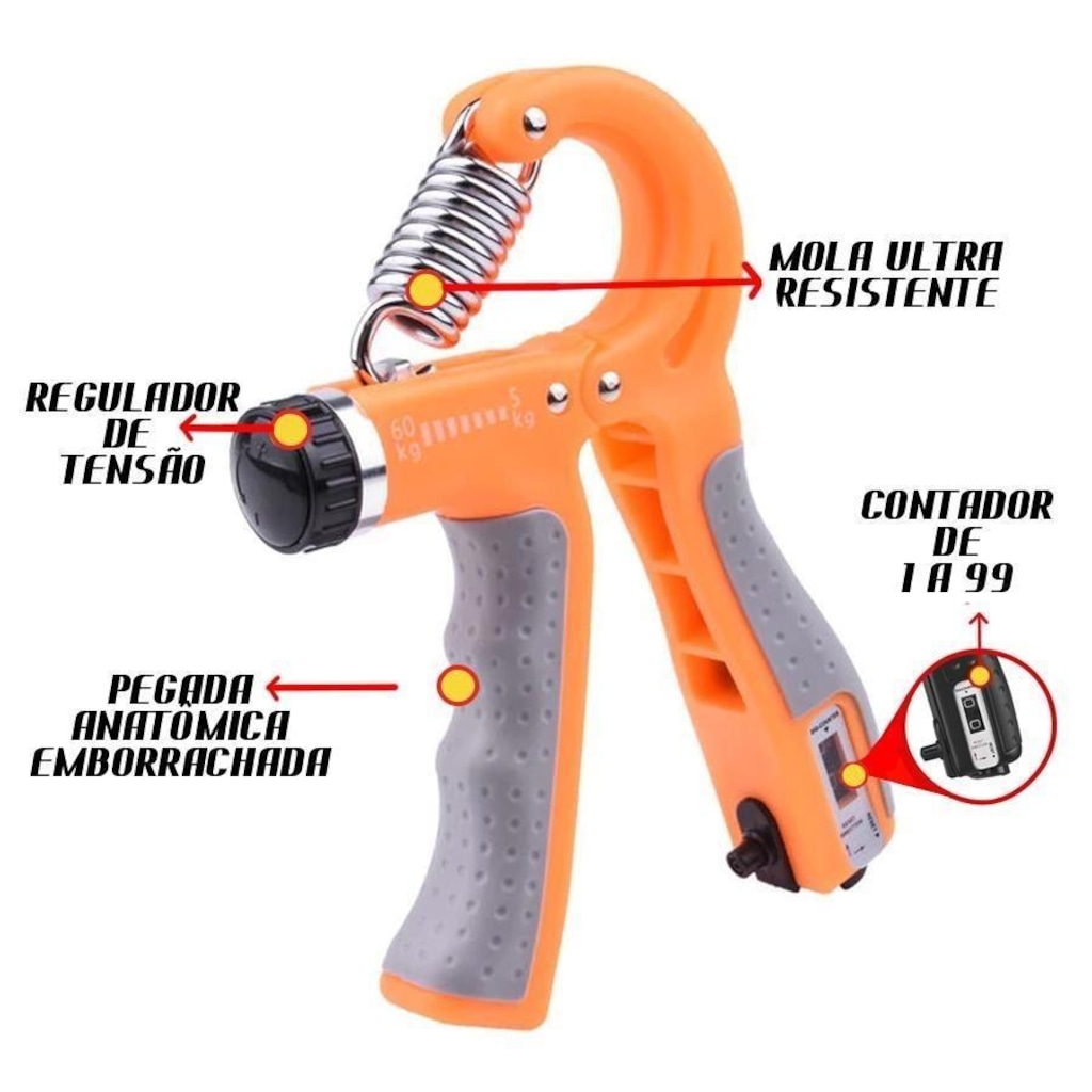 Imagem 2 do produto Hand Grip Gold Sports Super Power com Carga Regulavél e Contador - 6mm