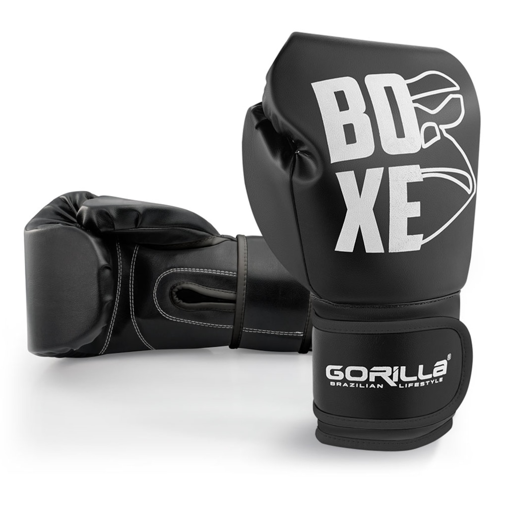 Imagem 4 do produto Luva De Boxe 12 Oz Expressive Black Gorilla Muay Thai Kickboxing Fight MMA Combate Profissional