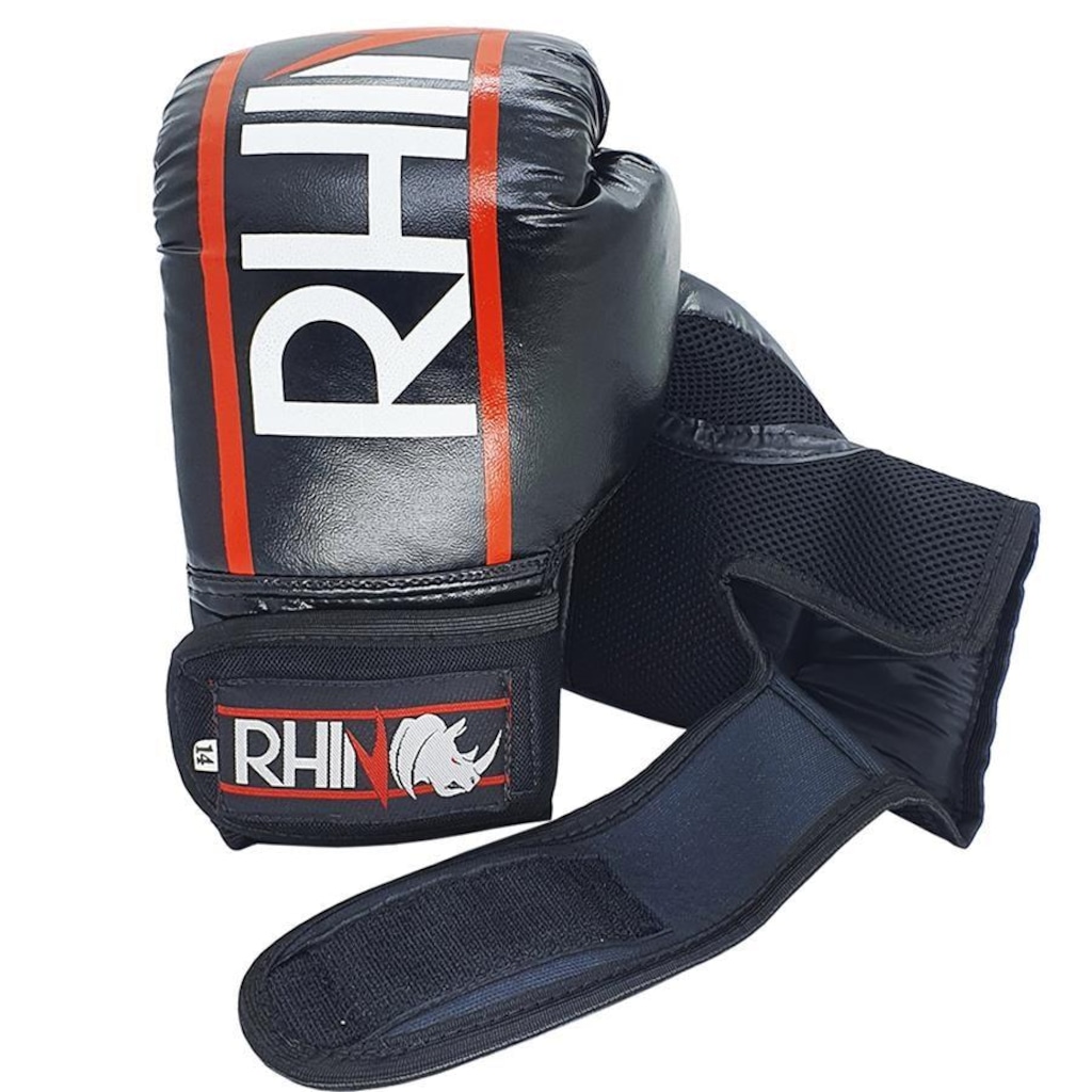 Imagem 2 do produto Kit de Treino Boxe Kickboxing Rhino com Luva - Bandagem - Bucal