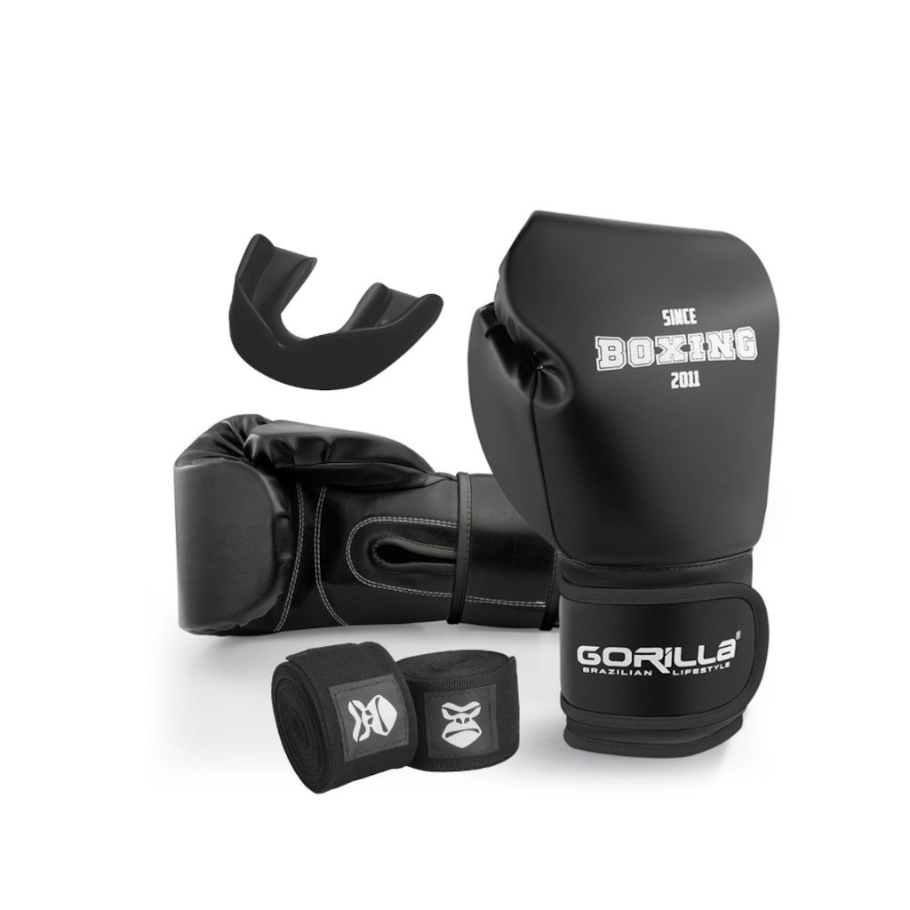 Imagem 3 do produto Kit Boxe Luva 12 Oz + Bandagem Elástica + Protetor Bucal Moldável Gorilla