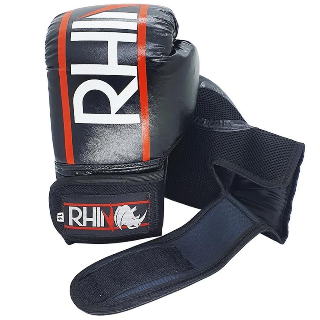 Imagem 2 do produto Kit de Treino Muaythai Rhino com Luva + Caneleira + Bandagem + Bucal - Adulto