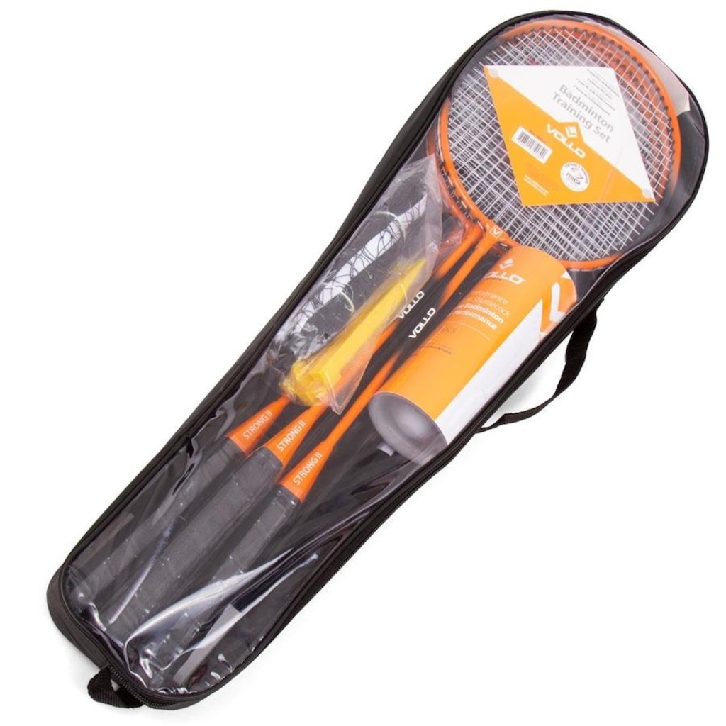 Imagem 2 do produto Kit de Badminton Vollo com Rede + Suporte + 4 Raquetes + 3 petecas