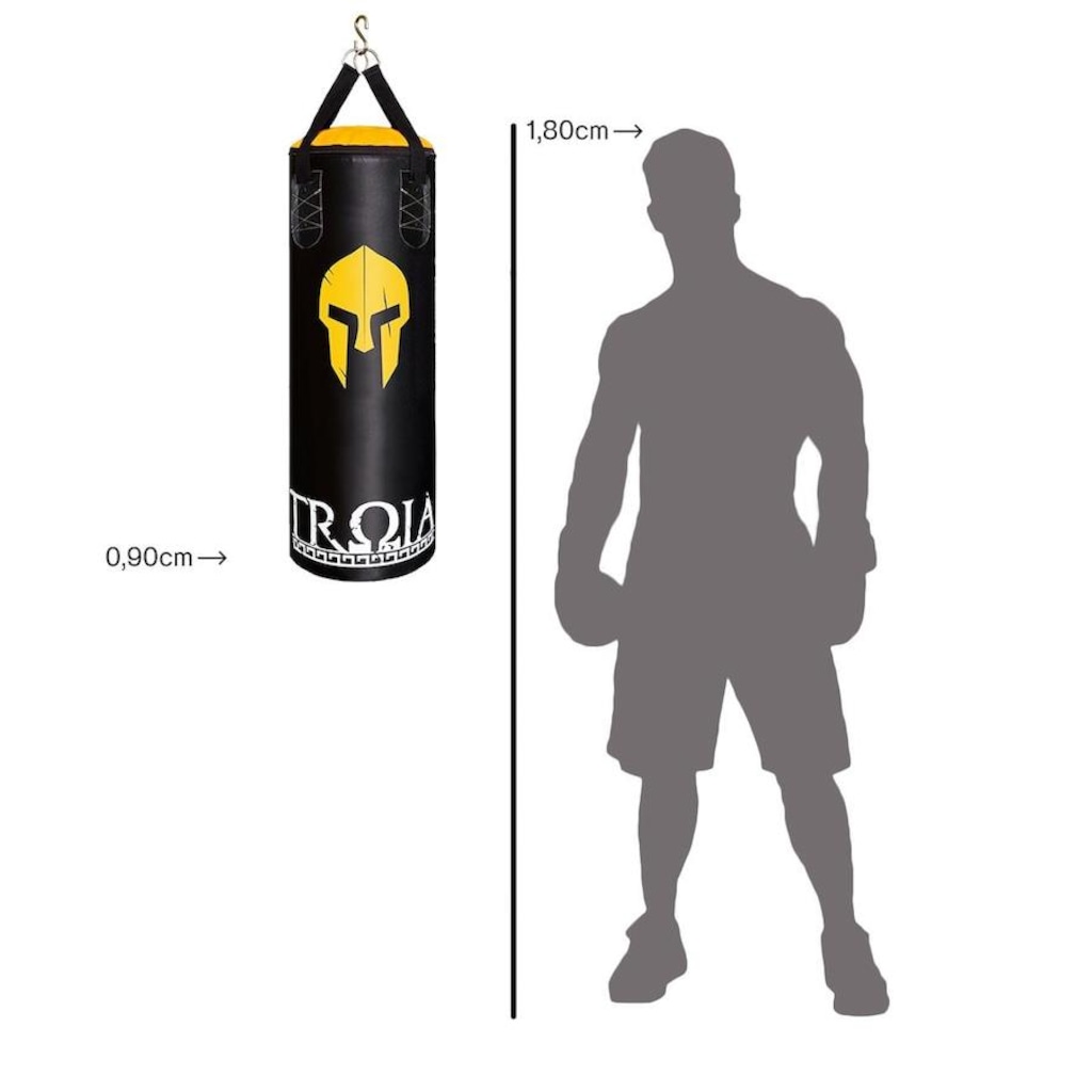 Imagem 2 do produto Kit de Luta Troia Saco de Pancada Profissional + Luvas + Suporte - 90cm