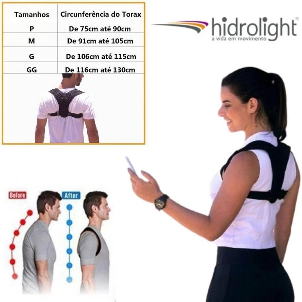 Imagem 5 do produto Colete Corretor Postural Hidrolight Lean - Unissex