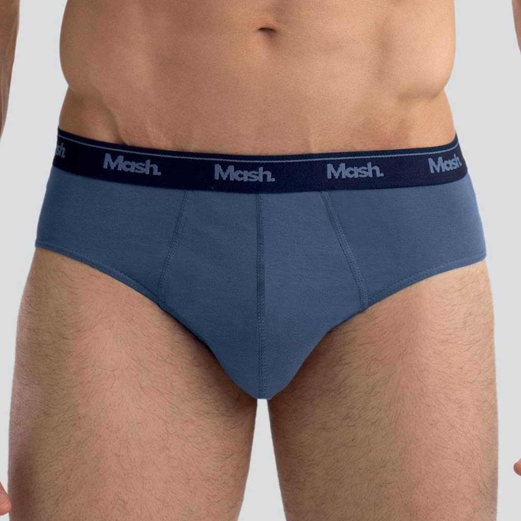 Imagem 2 do produto Cueca Slip Mash Masculina Algodão Elástico Básica Conforto