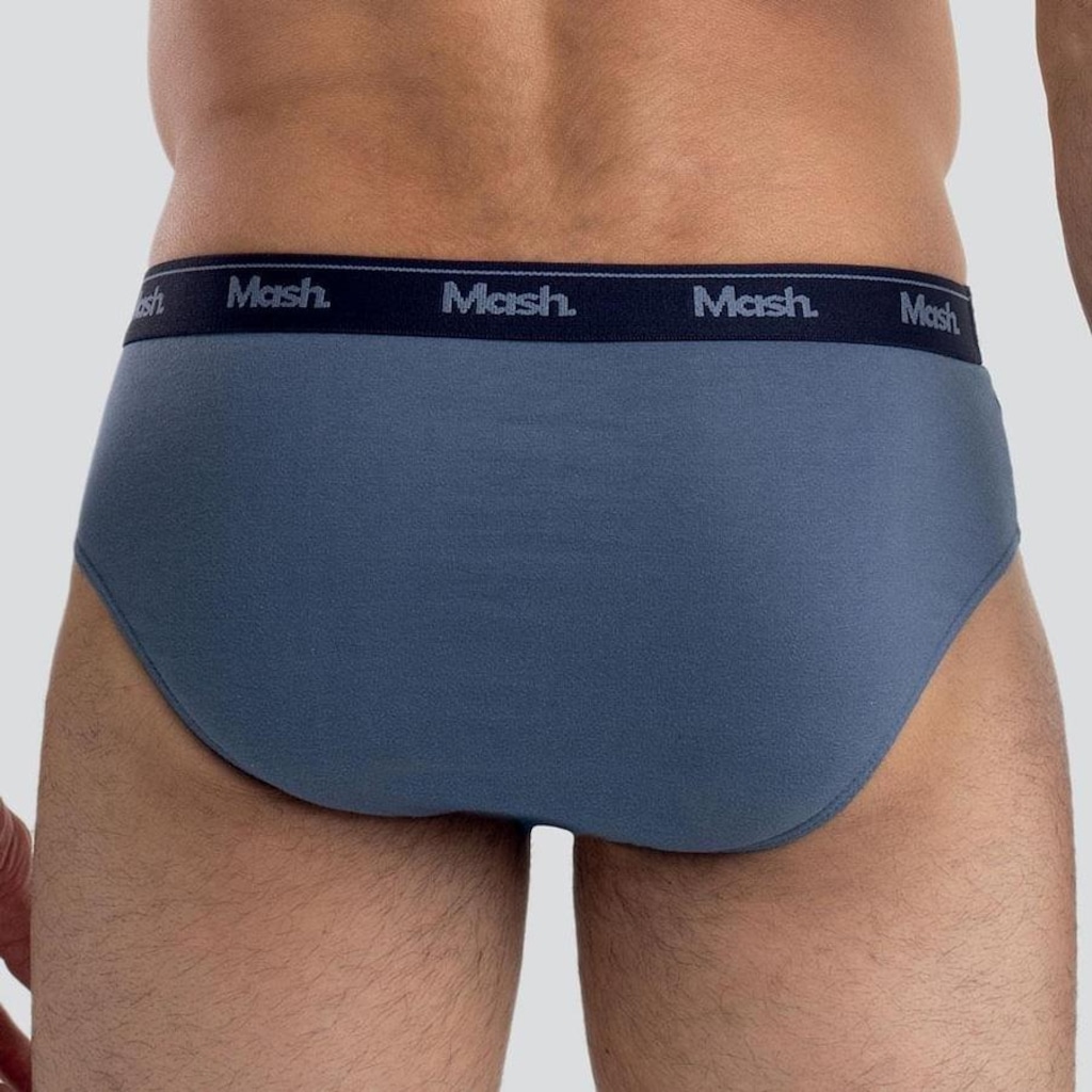 Imagem 3 do produto Cueca Slip Mash Masculina Algodão Elástico Básica Conforto