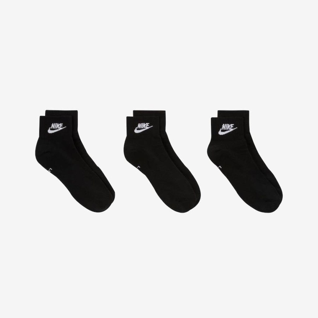 Imagem 3 do produto Kit de Meias Cano Médio Nike Everyday Essential - Adulto - 3 Pares