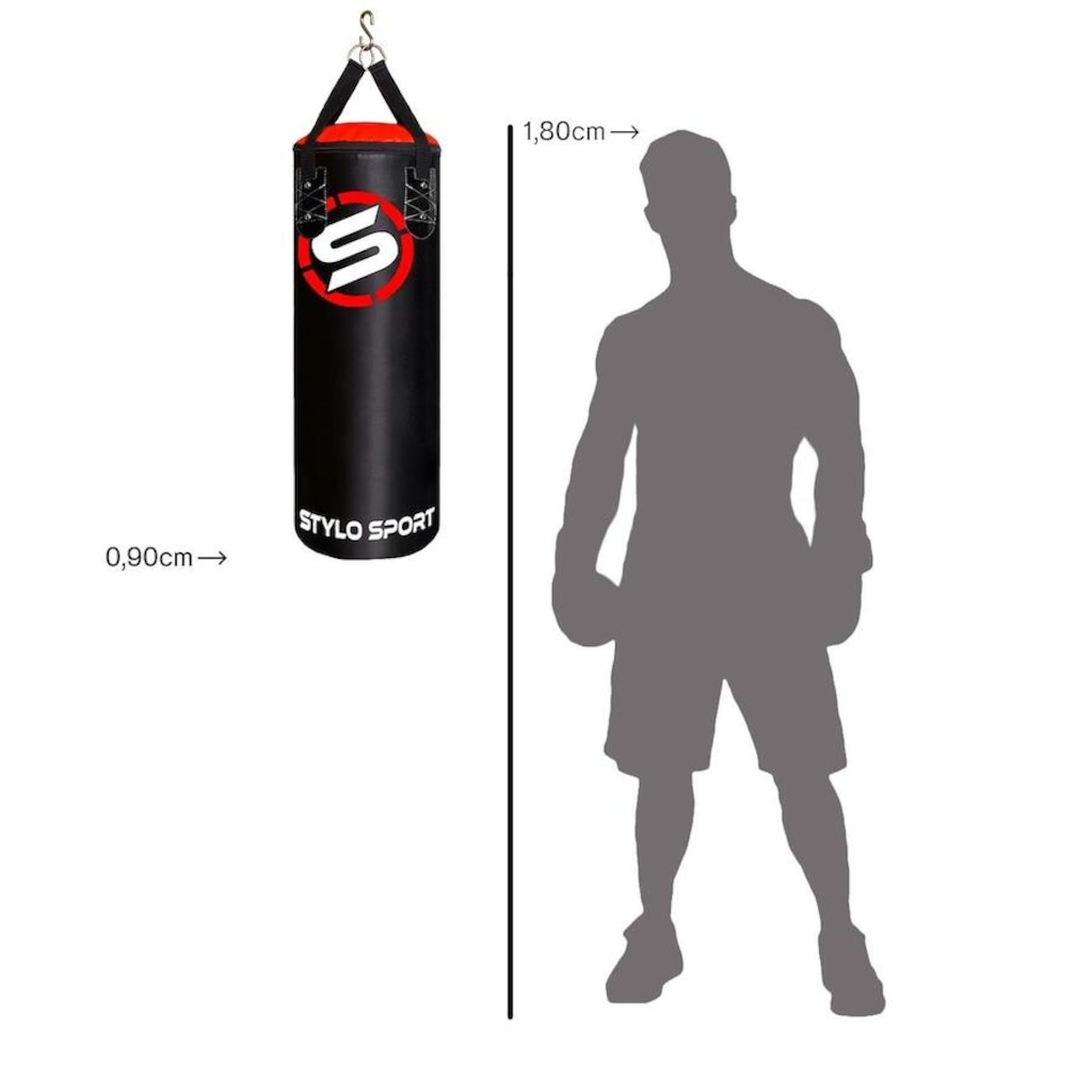 Imagem 3 do produto Saco de Pancada de Boxe Stylo Treino Vazio - 90x100cm
