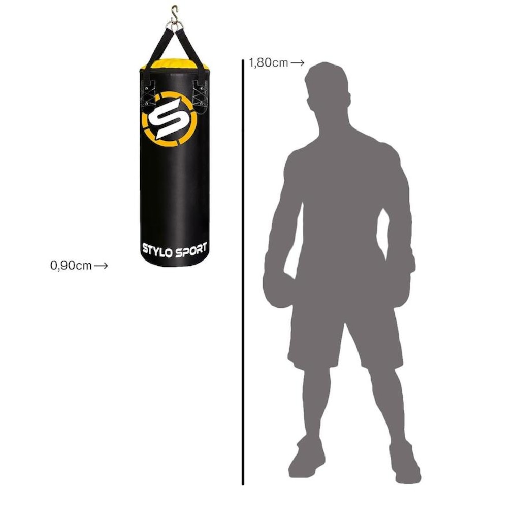 Imagem 2 do produto Saco de Pancada de Boxe Stylo Treino Vazio - 90x100cm