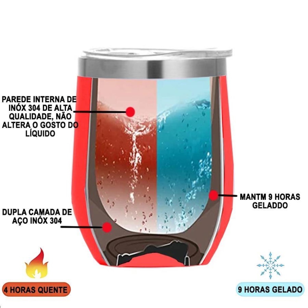 Imagem 3 do produto Copo Térmico Gold Sports Small de Aço Inoxidável 304 BPA- Free com Tampa - 300ml