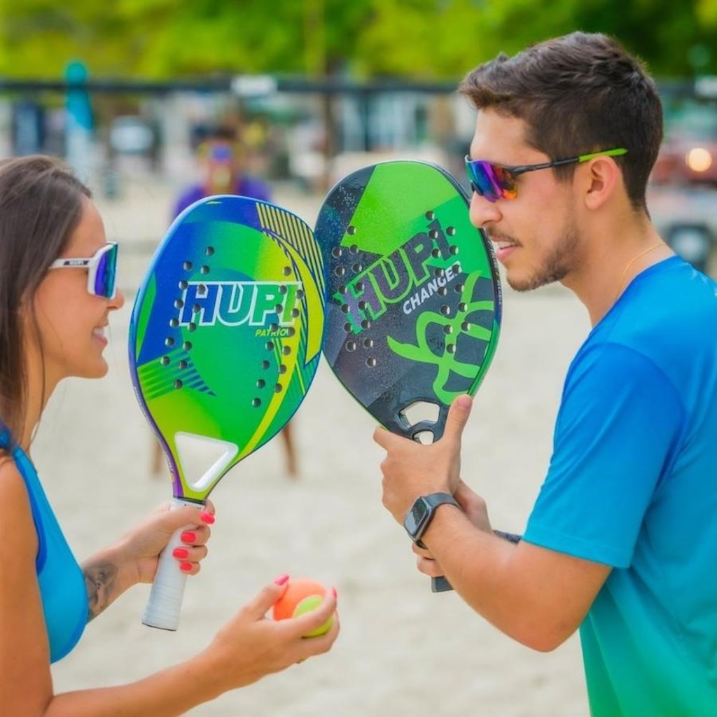 Imagem 3 do produto Raquete de Beach Tennis HUPI Carbon/Fiberglass Patriot