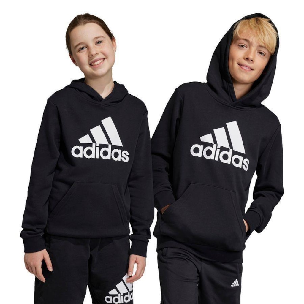 Imagem 5 do produto Blusão de Moletom com Capuz adidas Algodão Big Logo Essentials - Infantil