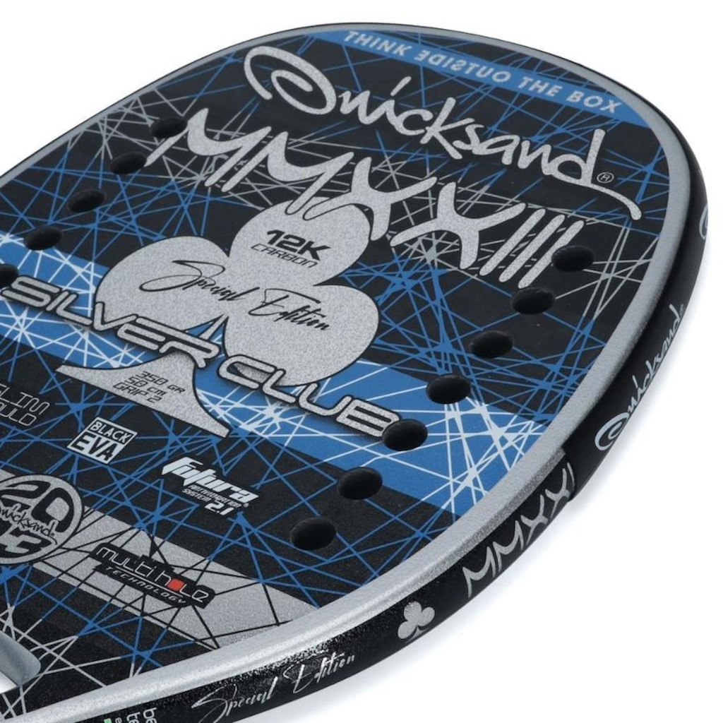 Imagem 4 do produto Kit Raquete de Beach Tennis Quicksand Silver Club Edição Especial 2023 + 3 Bolas + Capa - Adulto