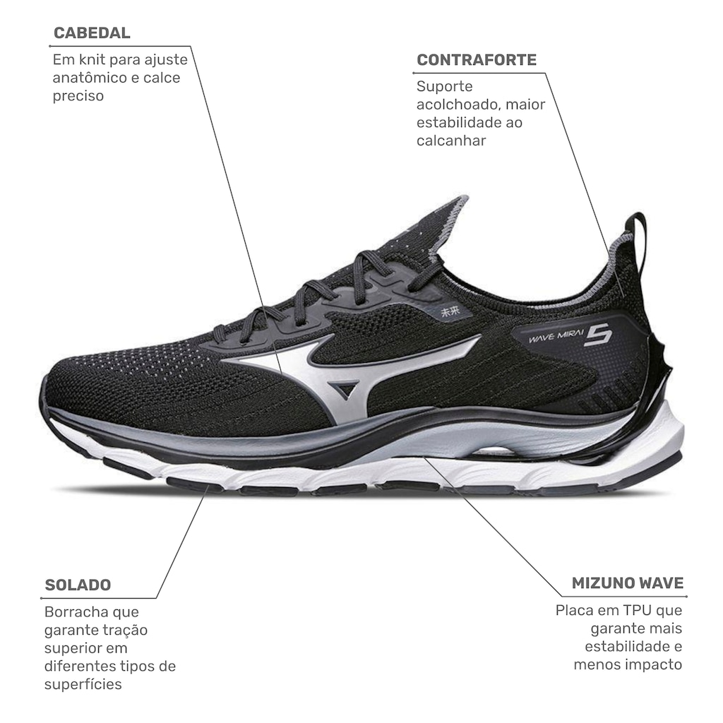 Imagem 2 do produto TÊNIS MIZUNO WAVE MIRAI 5 - MASCULINO