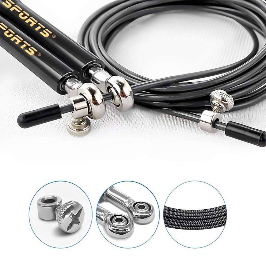 Imagem 4 do produto Corda de Pular Gold Sports CrossTrainer Polaris Pro II com Rolamento - 3 mts