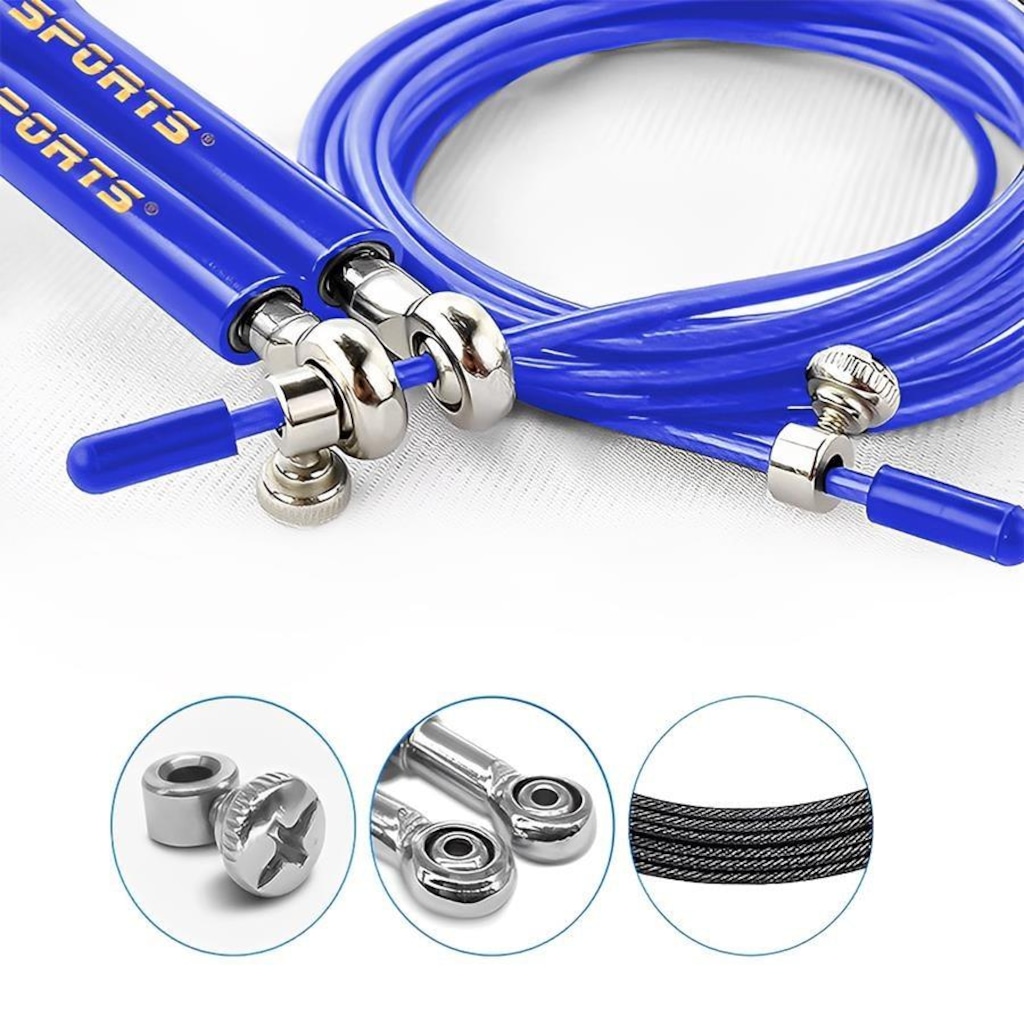 Imagem 4 do produto Corda de Pular Gold Sports CrossTrainer Polaris Pro II com Rolamento - 3 mts
