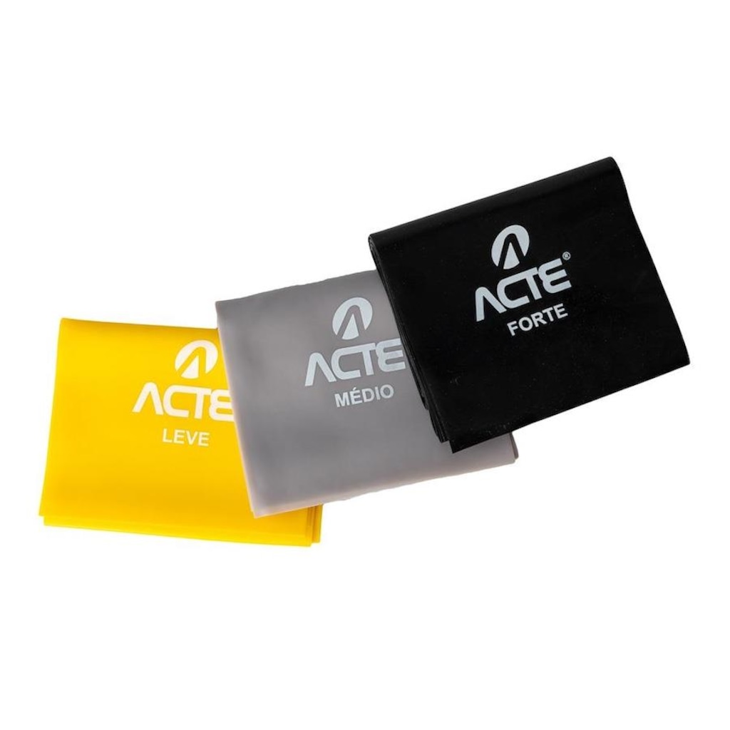 Imagem 2 do produto Kit de Faixas Elástica Acte Sports T13-A Band - Tensões Leve, Médio e Forte