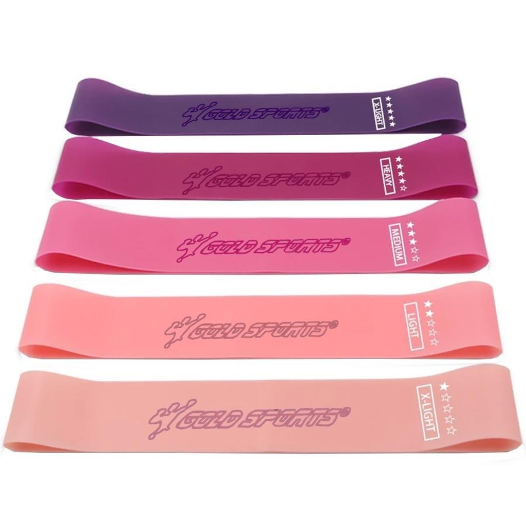Imagem 4 do produto Kit de Faixas Elásticas Gold Sports Female - Tensões, Super Leve, Leve, Média, Forte e Super Forte mais uma Sacola para Transporte