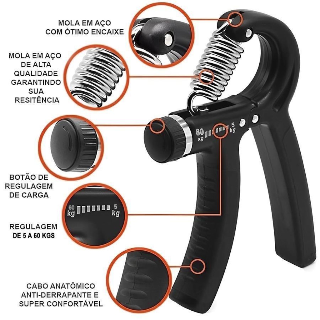 Imagem 3 do produto Hand Grip Gold Sports Power II com Regulagem de Tensão de 5 A 60 Kgs