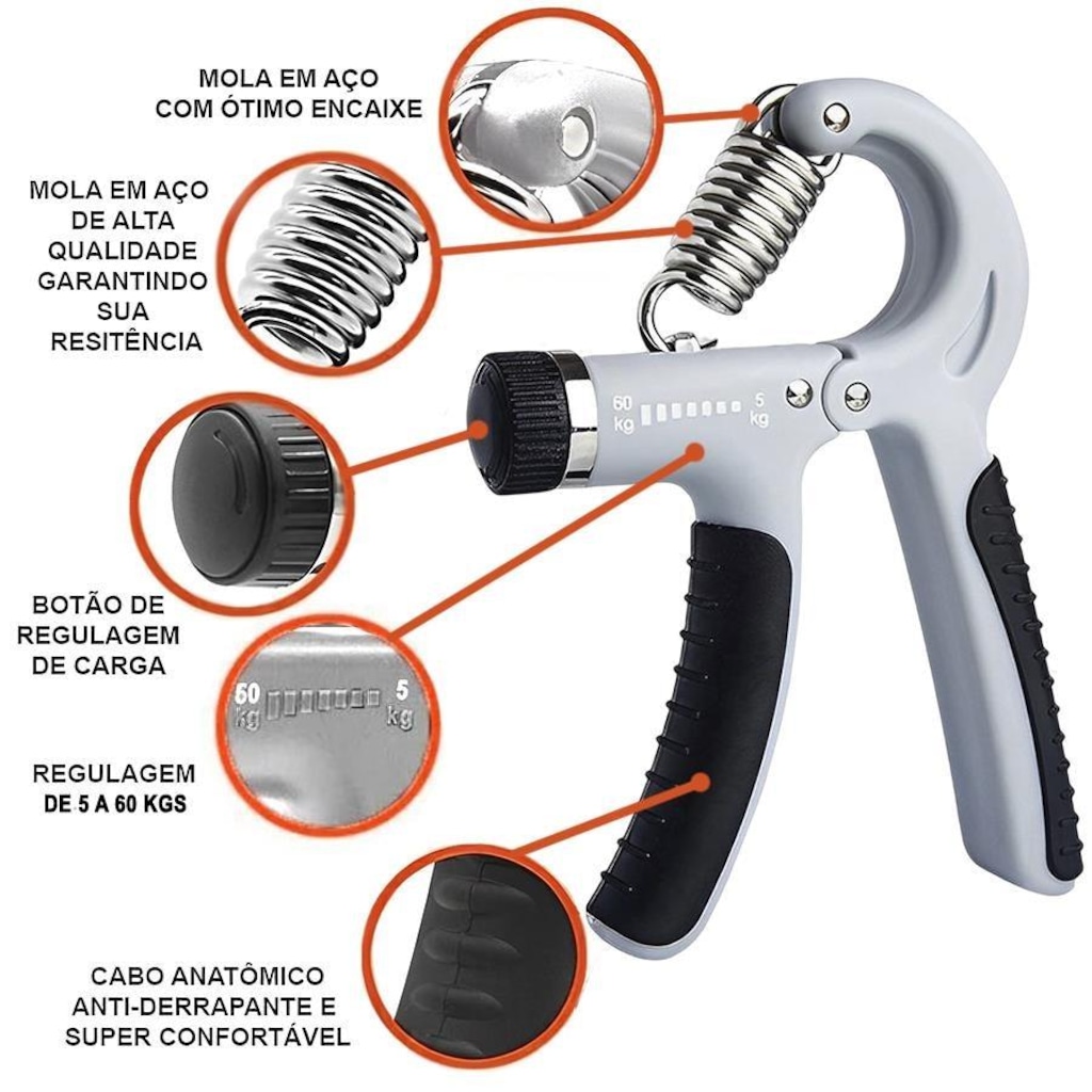 Imagem 2 do produto Hand Grip Gold Sports Power II com Regulagem de Tensão de 5 A 60 Kgs