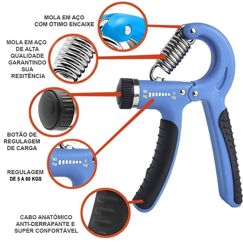 Imagem 2 do produto Hand Grip Gold Sports Power II com Regulagem de Tensão de 5 A 60 Kgs