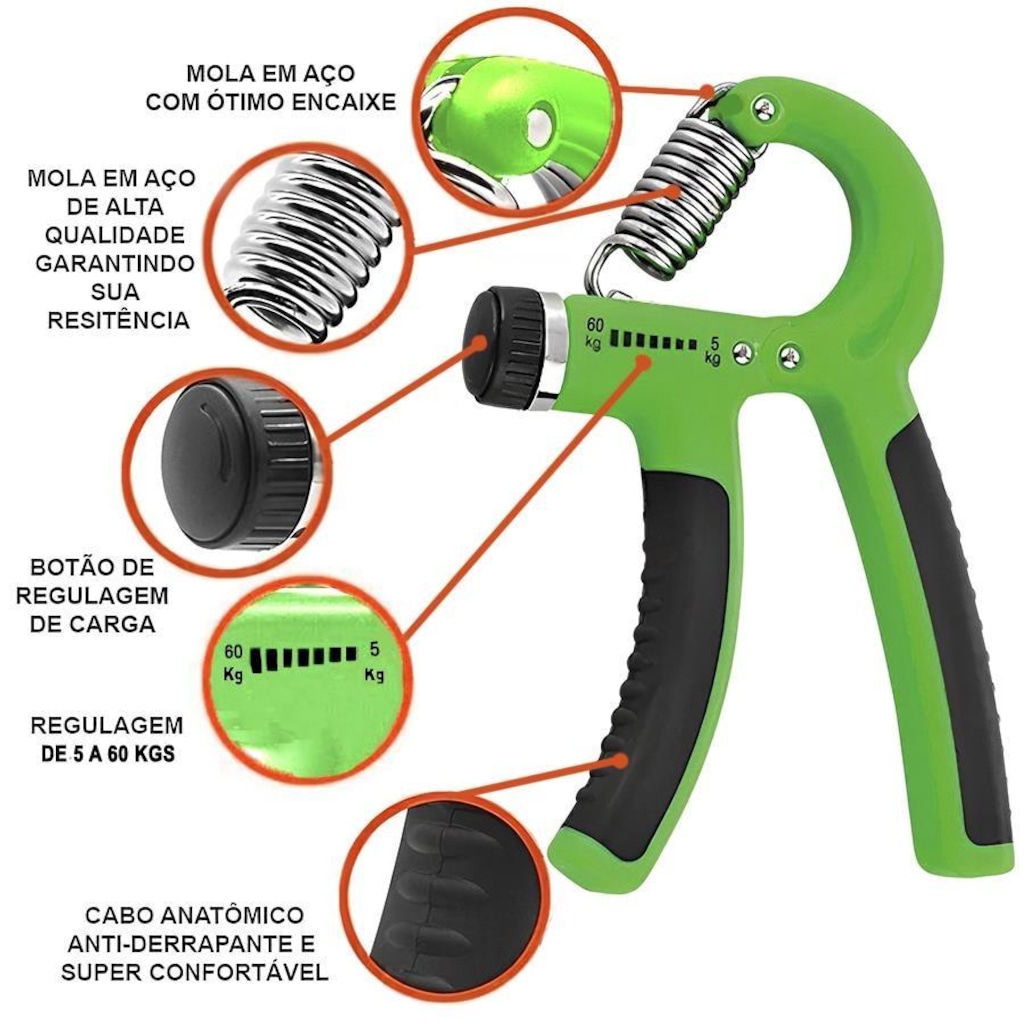 Imagem 2 do produto Hand Grip Gold Sports Power II com Regulagem de Tensão de 5 A 60 Kgs